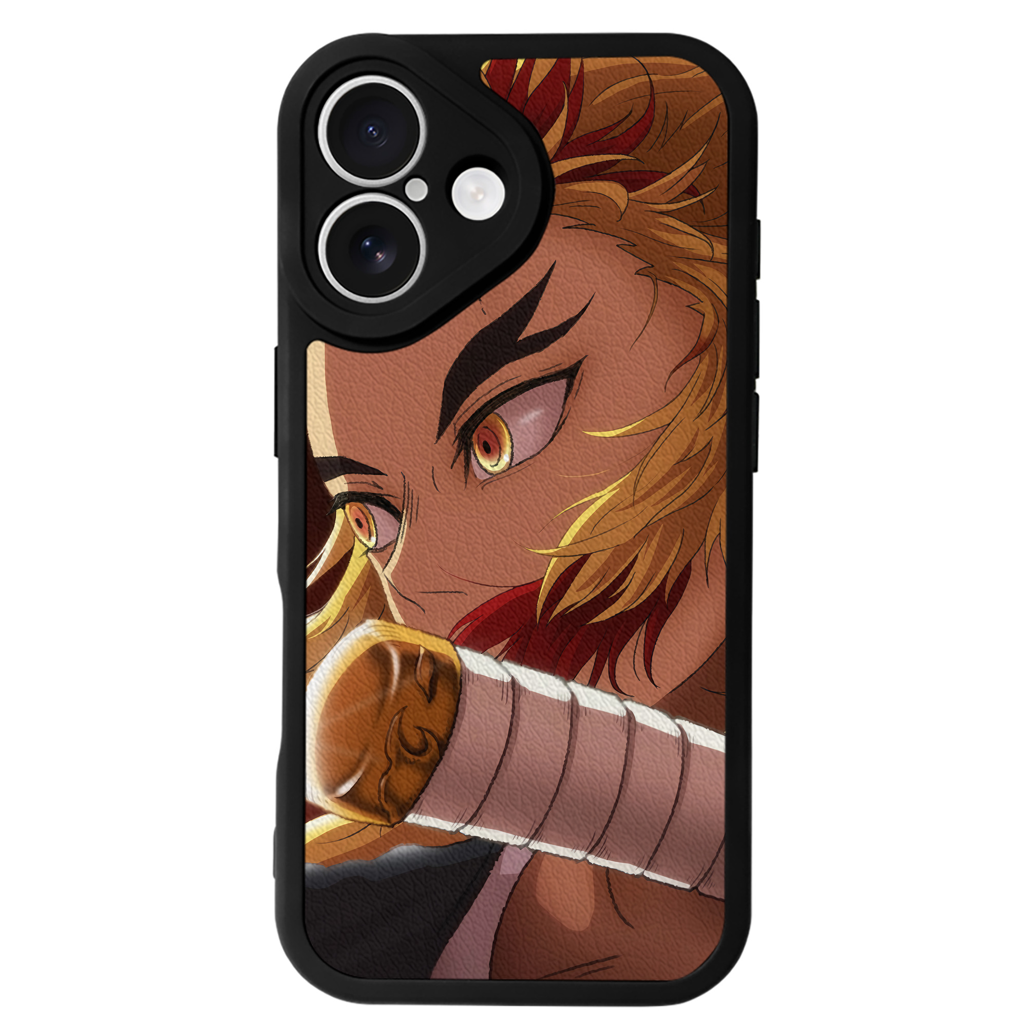 （画像用） 炎柱-煉󠄁獄 杏寿郎／れんごく きょうじゅろう Rengoku Kyoujurou 【iPhone 16シリーズ対応】シリコンスマホケース（レザー調） 材質：シリコン